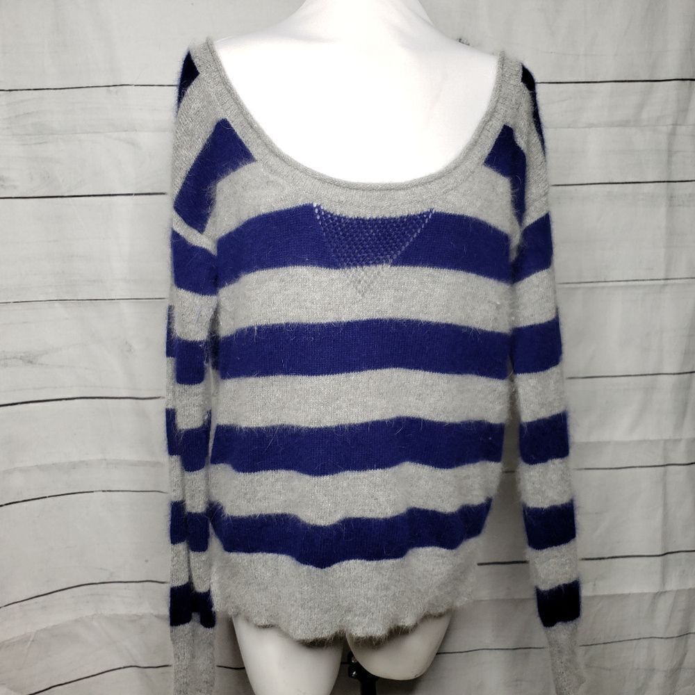 Moda International rabbit hair wool stripe Sweater